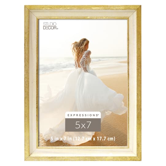 Expressions™ Cream & Gold Leaf Frame by Studio Décor®